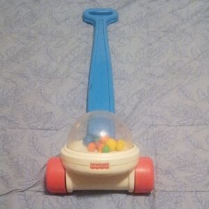 Fisher-Price Vintage Colorful Popper Toy, Blue, Red & White